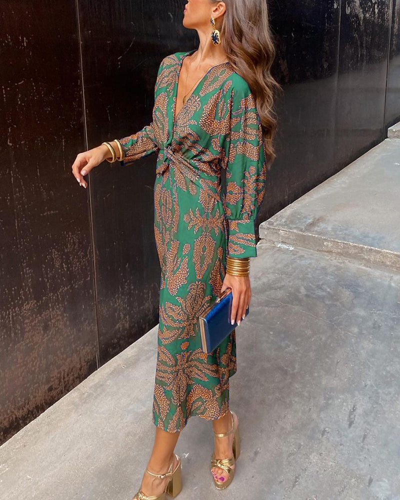 Celeste | Vestido midi con un elegante estampado floral