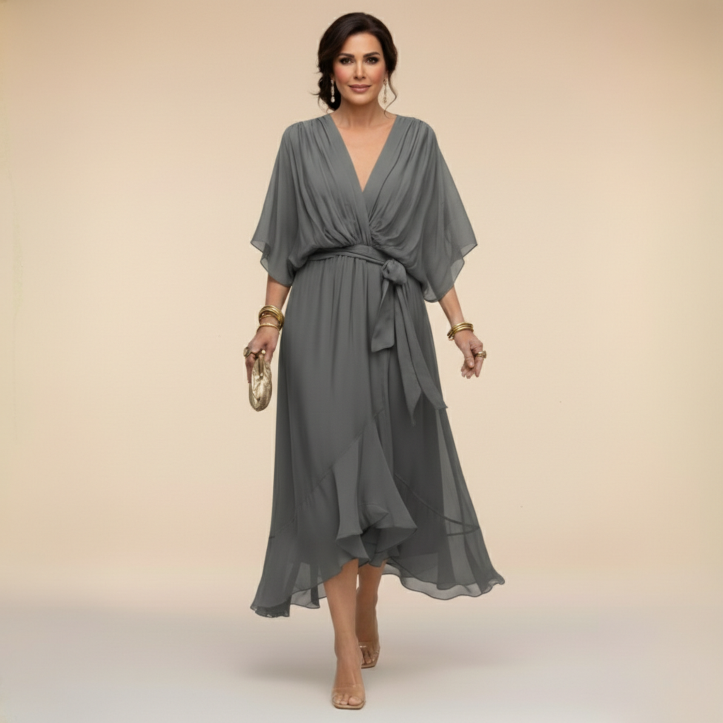 ESTÉFANI – Vestido Midi Fluido