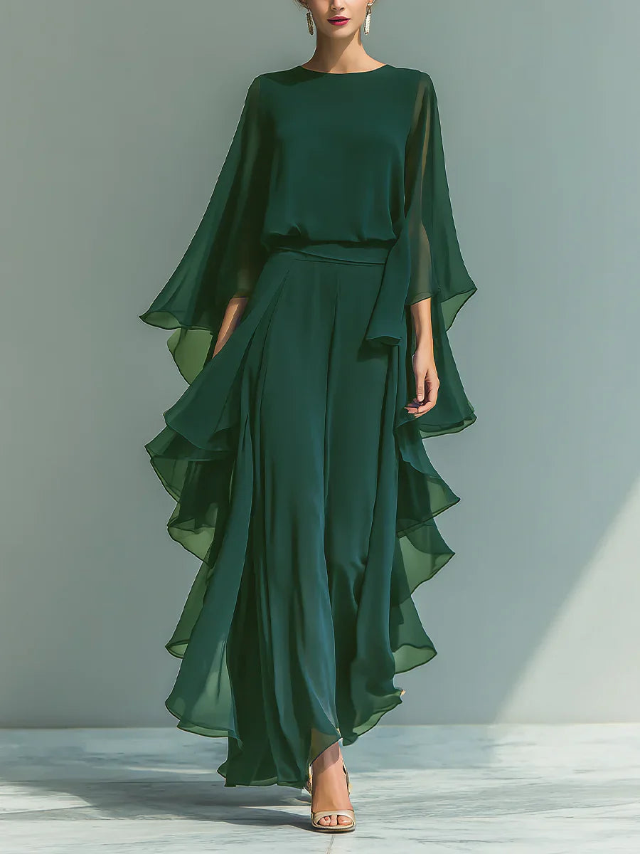 Aurora | Elegante conjunto de gasa con volantes
