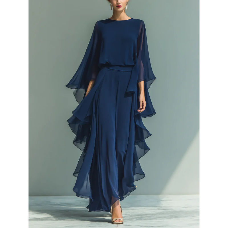 Aurora | Elegante conjunto de gasa con volantes