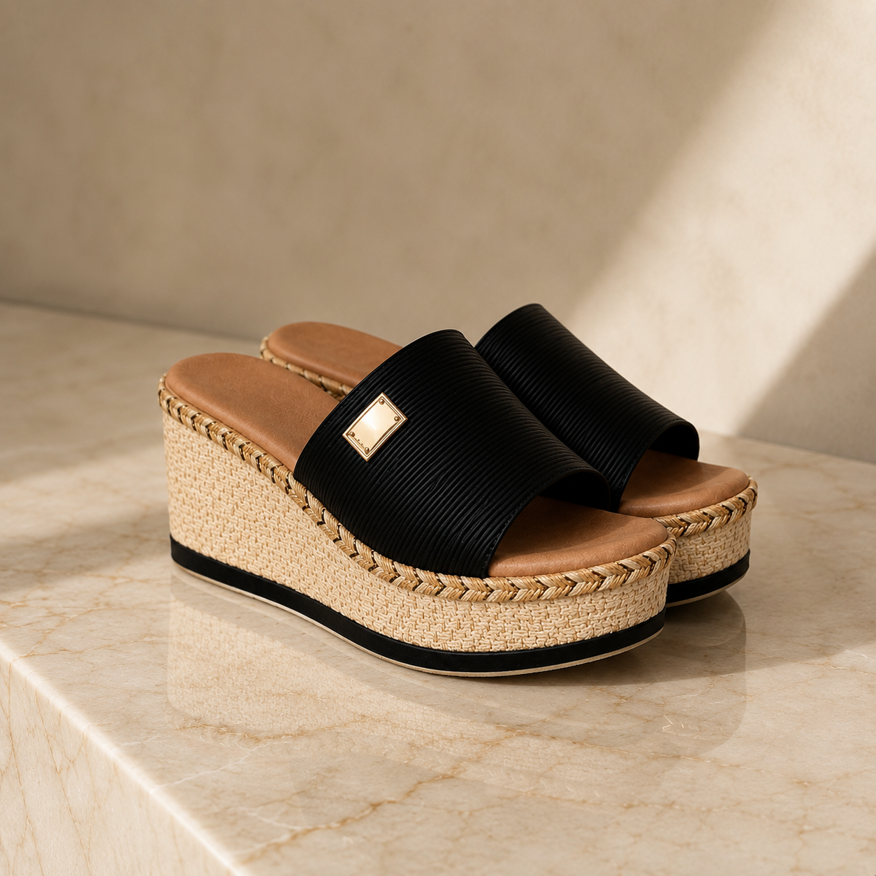 Sandalias Vega | Cuña de Esparto con Altura y Máxima Comodidad