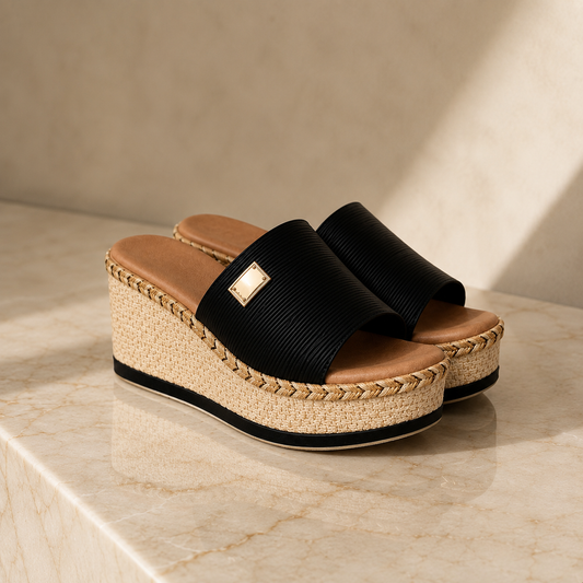 Sandalias Vega | Cuña de Esparto con Altura y Máxima Comodidad