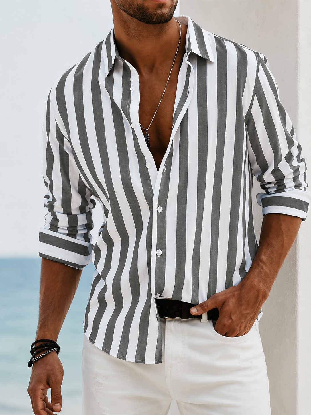 Mateo™ | Camisa ligera de rayas para verano