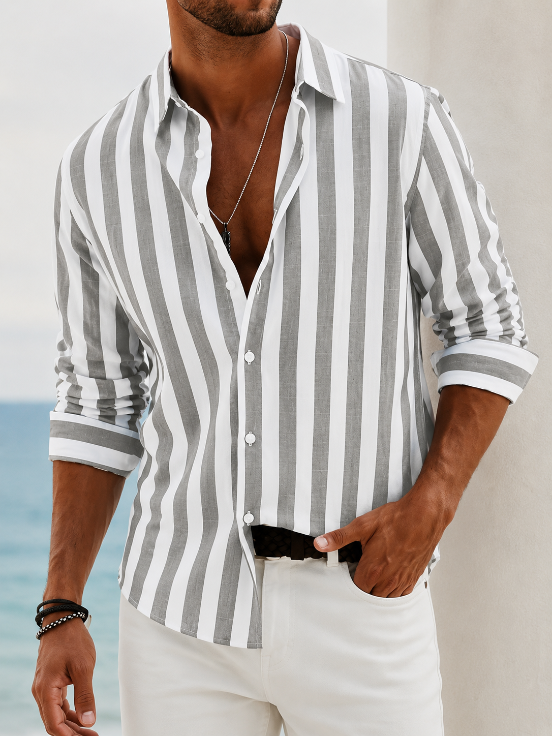Mateo™ | Camisa ligera de rayas para verano