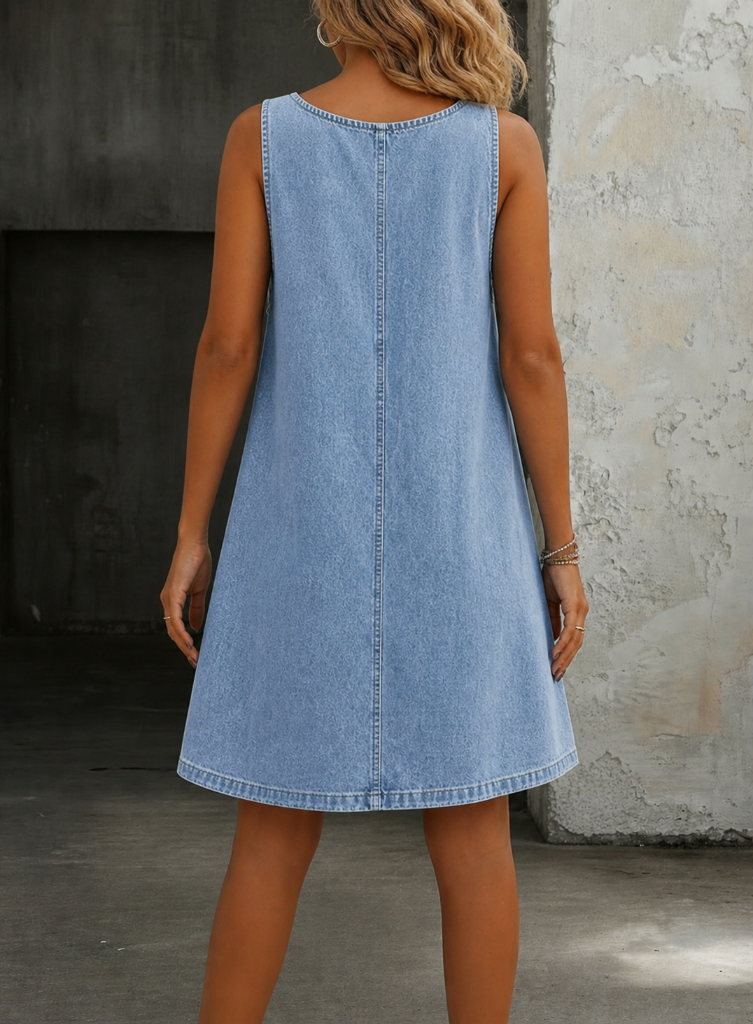 Lisa | Vestido tipo mono de vaquero de estilo desenfadado