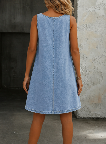 Lisa | Vestido tipo mono de vaquero de estilo desenfadado