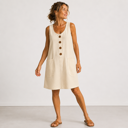 Elisa | Vestido de algodón y lino