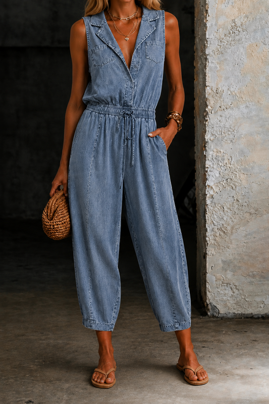 Rosalia | Mono sin mangas de denim
