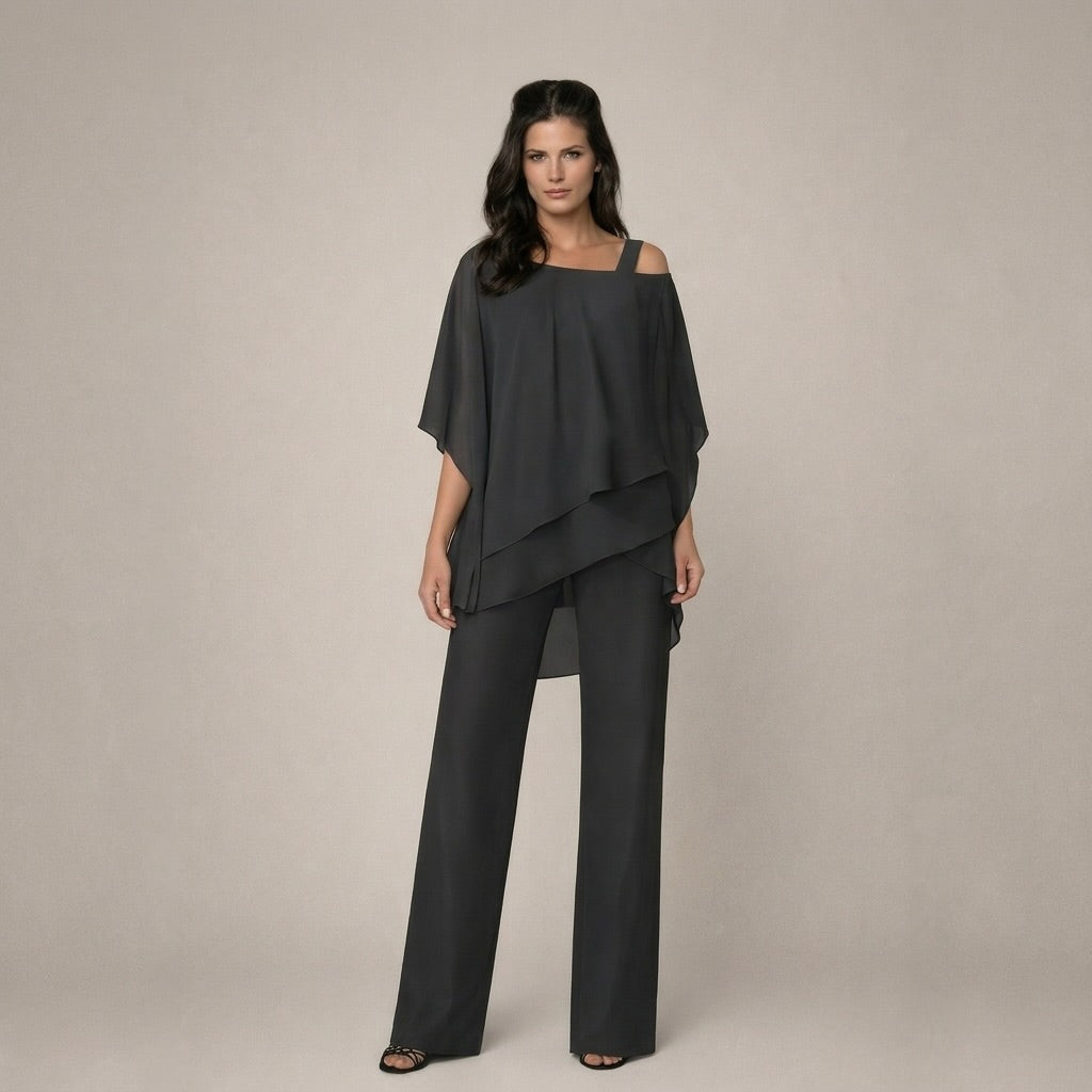 Tessie | Conjunto elegante con blusa en capas