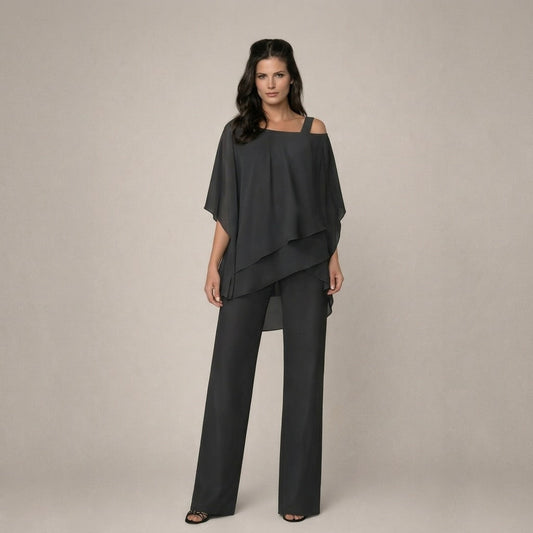 Tessie | Conjunto elegante con blusa en capas