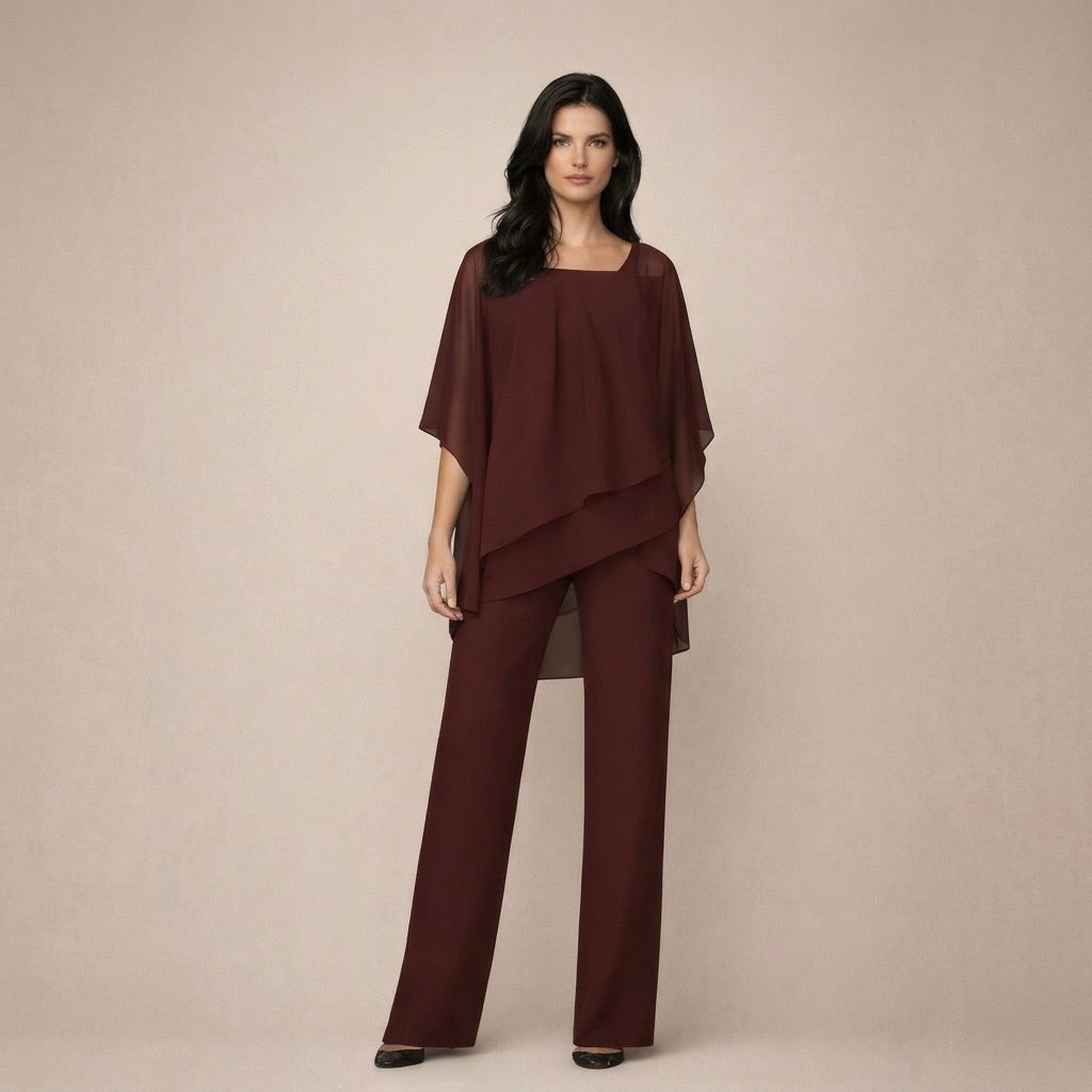 Tessie | Conjunto elegante con blusa en capas