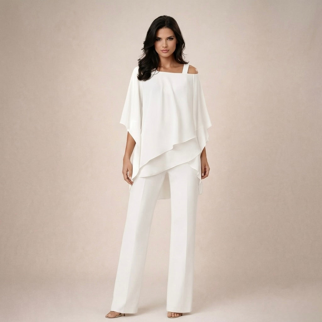 Tessie | Conjunto elegante con blusa en capas