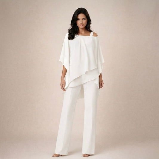 Tessie | Conjunto elegante con blusa en capas