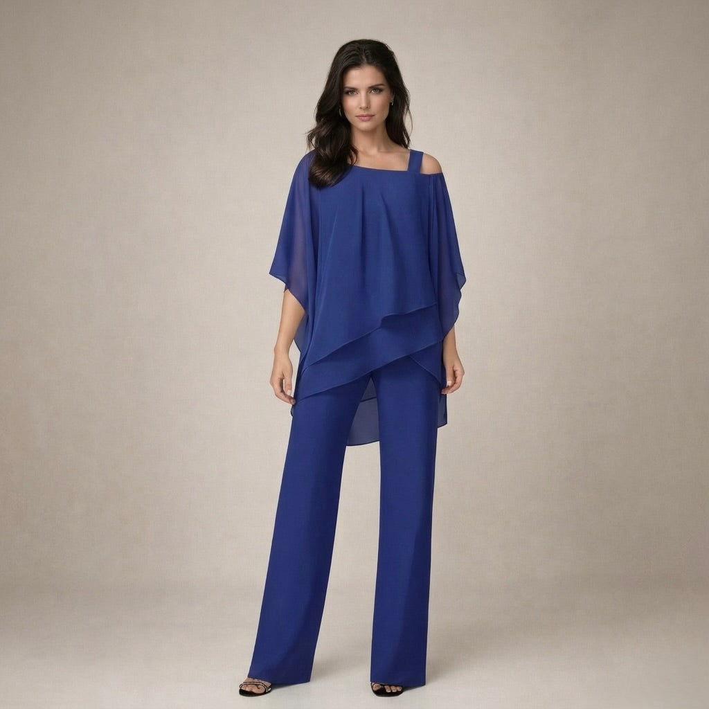 Tessie | Conjunto elegante con blusa en capas
