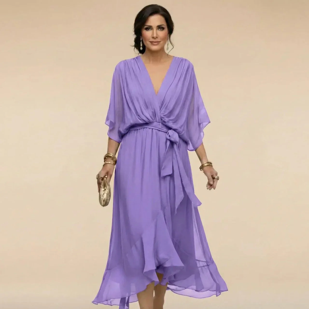 ESTÉFANI – Vestido Midi Fluido