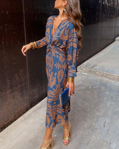 Celeste | Vestido midi con un elegante estampado floral