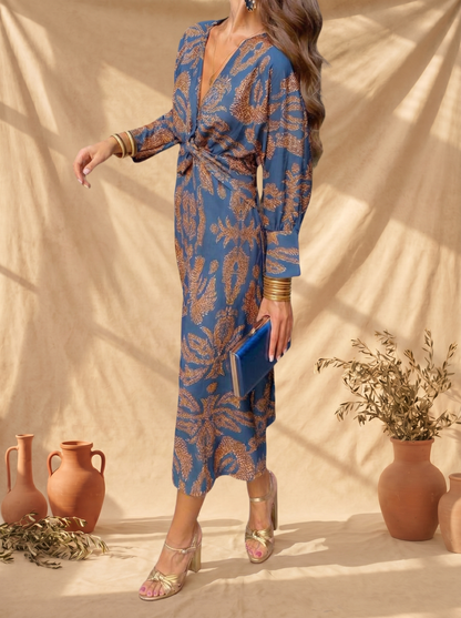 Celeste | Vestido midi con un elegante estampado floral