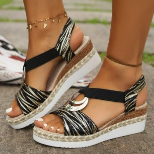 Sandalias cómodas y ergonómicas con tacón de cuña