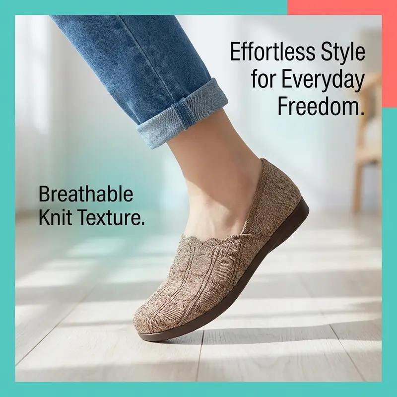 LOLA |👟Zapatos casuales de mujer de tejido transpirable✨ Tejido transpirable que mantiene los pies frescos y cómodos; suela flexible de PVC, ideal para largos paseos🚶